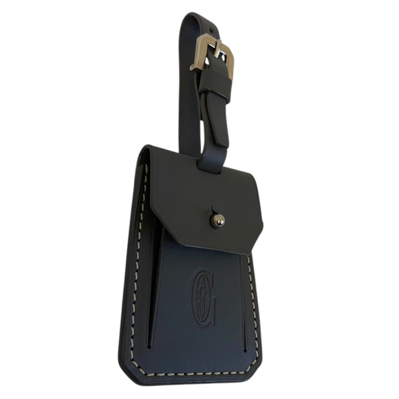 Authentic Goyard Gray All Leather Luggage Tag Ultra Rare Luxury Travel Accessory - Picture 7 of 8